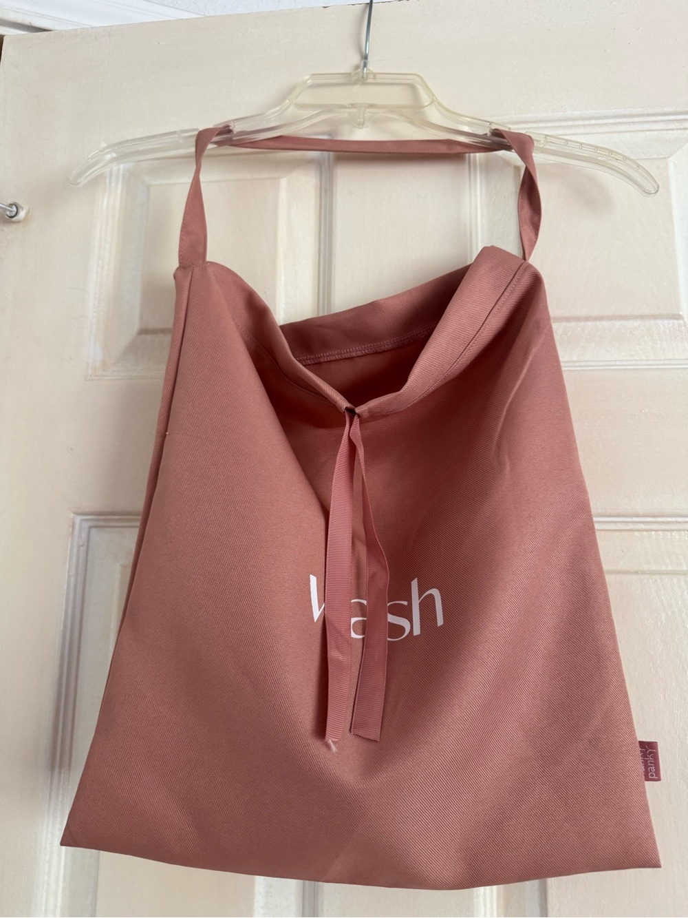 2 Pink Laundry Bags with Tie Closure